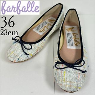 レペット(repetto)の【美品】farfalle ファルファーレ 23 リボン バレエ フラットシューズ(バレエシューズ)