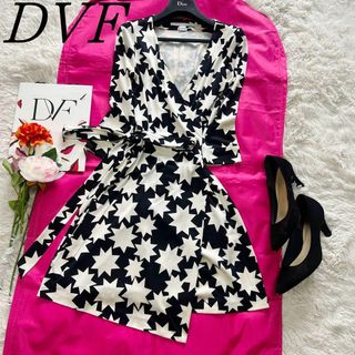 ダイアンフォンファステンバーグ(DIANE von FURSTENBERG)の【良品】DIANEvonFURSTENBERG 総柄ラップワンピース 2 M(ロングワンピース/マキシワンピース)