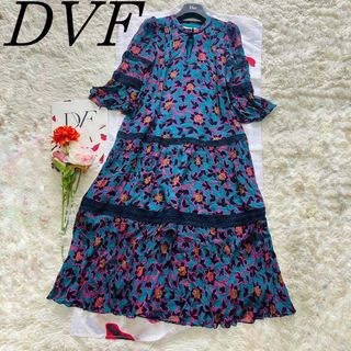 ダイアンフォンファステンバーグ(DIANE von FURSTENBERG)の【美品】DIANEvon FURSTENBERG ロングワンピース 総柄  S(ロングワンピース/マキシワンピース)