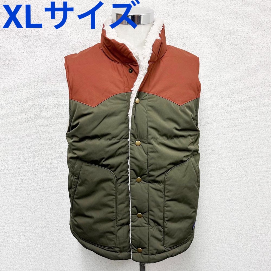 patagonia(パタゴニア)の新品 パタゴニア メンズ リバーシブル ビビーダウンベスト カーキ XLサイズ メンズのジャケット/アウター(ダウンベスト)の商品写真