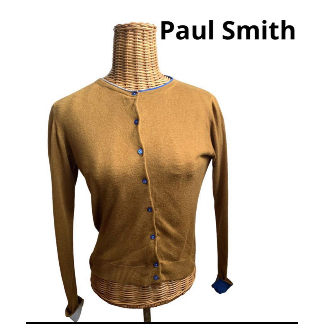 Paul Smith(ポールスミス)のカシミヤ混　ポールスミス　アシンメトリー配色　茶色なカーディガン レディースのトップス(カーディガン)の商品写真