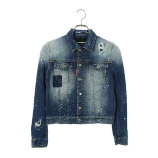 DSQUARED2 - ディースクエアード  S75AM0546 ペンキクラッシュ加工トラッカーデニムジャケット レディース 38