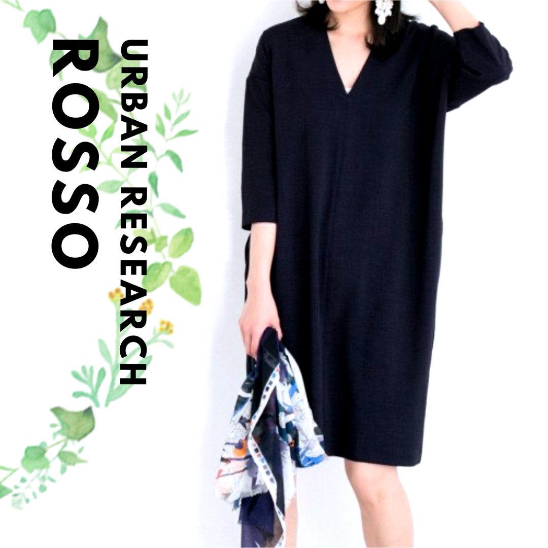 URBAN RESEARCH ROSSO Vネック 七分袖 ワンピース 春