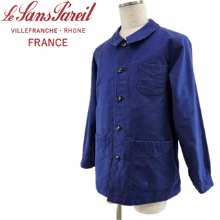 【Le Sans Pareil / ルサンパレイユ 】【COTTON MOLESKIN TRADITIONAL COVERALL homme コットンモールスキントラディショナルカバーオールオム ブルー 40 国内正規品】(カバーオール)