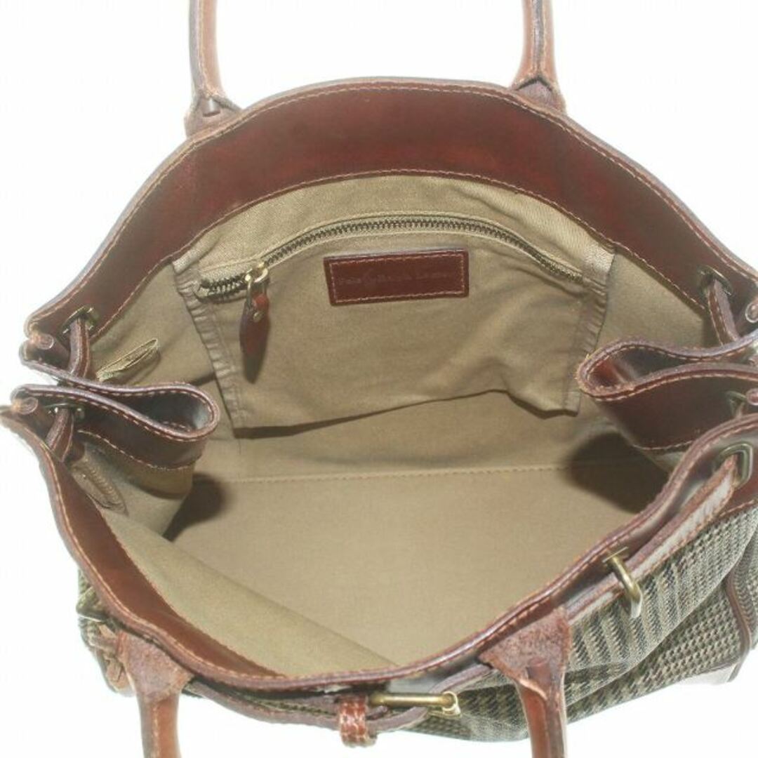 Ralph Lauren(ラルフローレン)のラルフローレン ハンドバッグ トートバッグ チェック柄 PVCレザー 茶 レディースのバッグ(ハンドバッグ)の商品写真