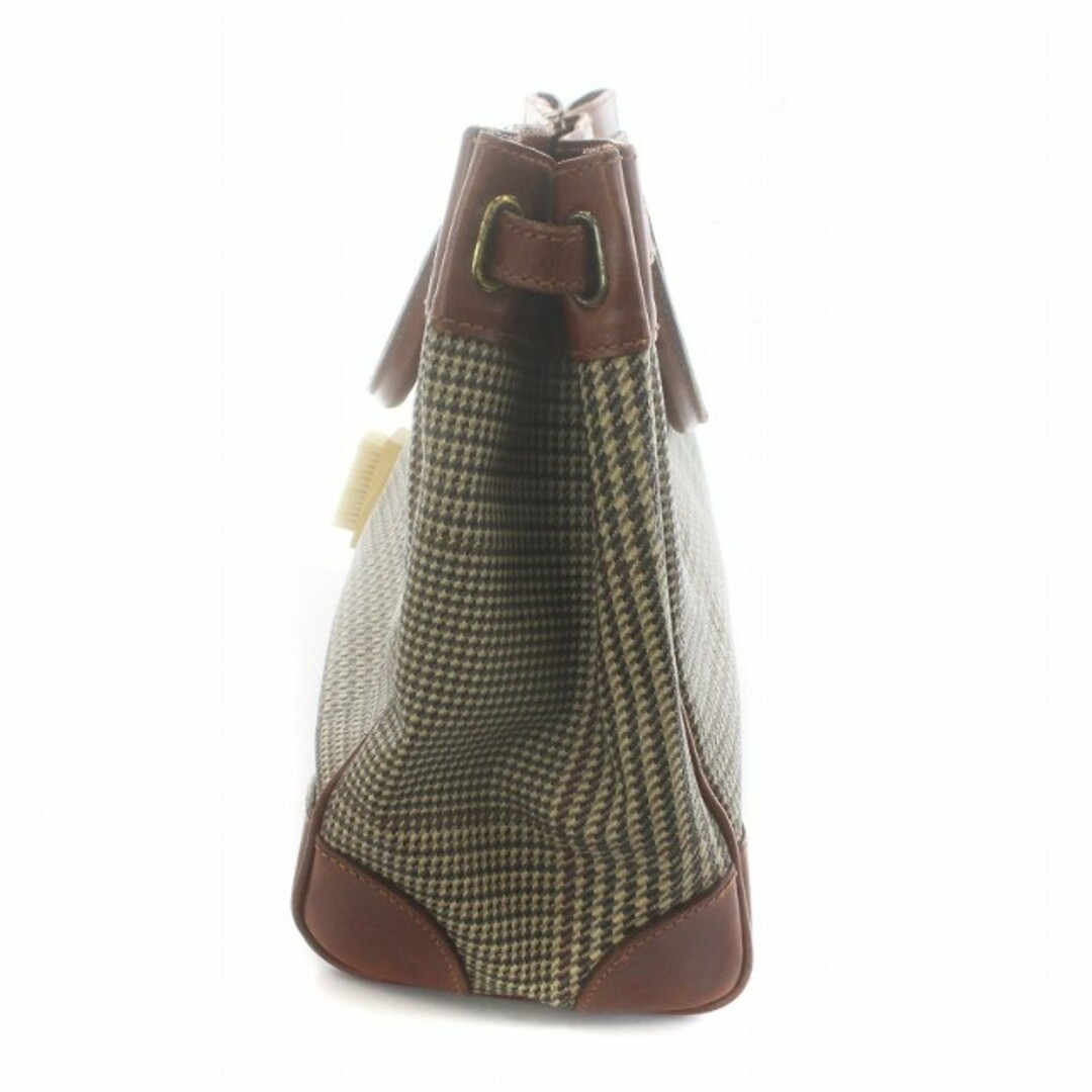 Ralph Lauren(ラルフローレン)のラルフローレン ハンドバッグ トートバッグ チェック柄 PVCレザー 茶 レディースのバッグ(ハンドバッグ)の商品写真
