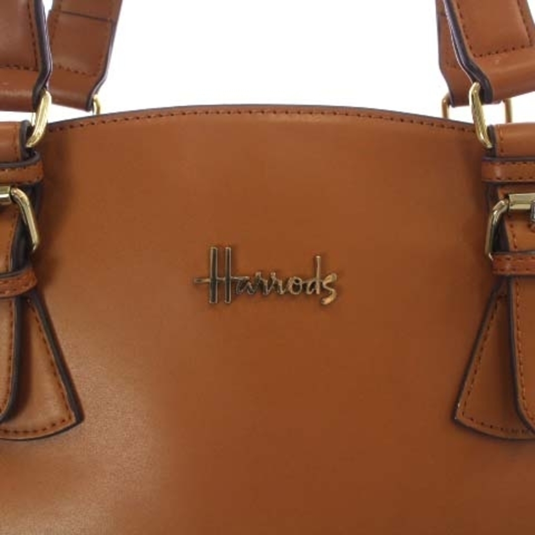 Harrods(ハロッズ)のハロッズ Harrods ハンドバッグ レザー ロゴ ゴールド金具 茶色 レディースのバッグ(ハンドバッグ)の商品写真