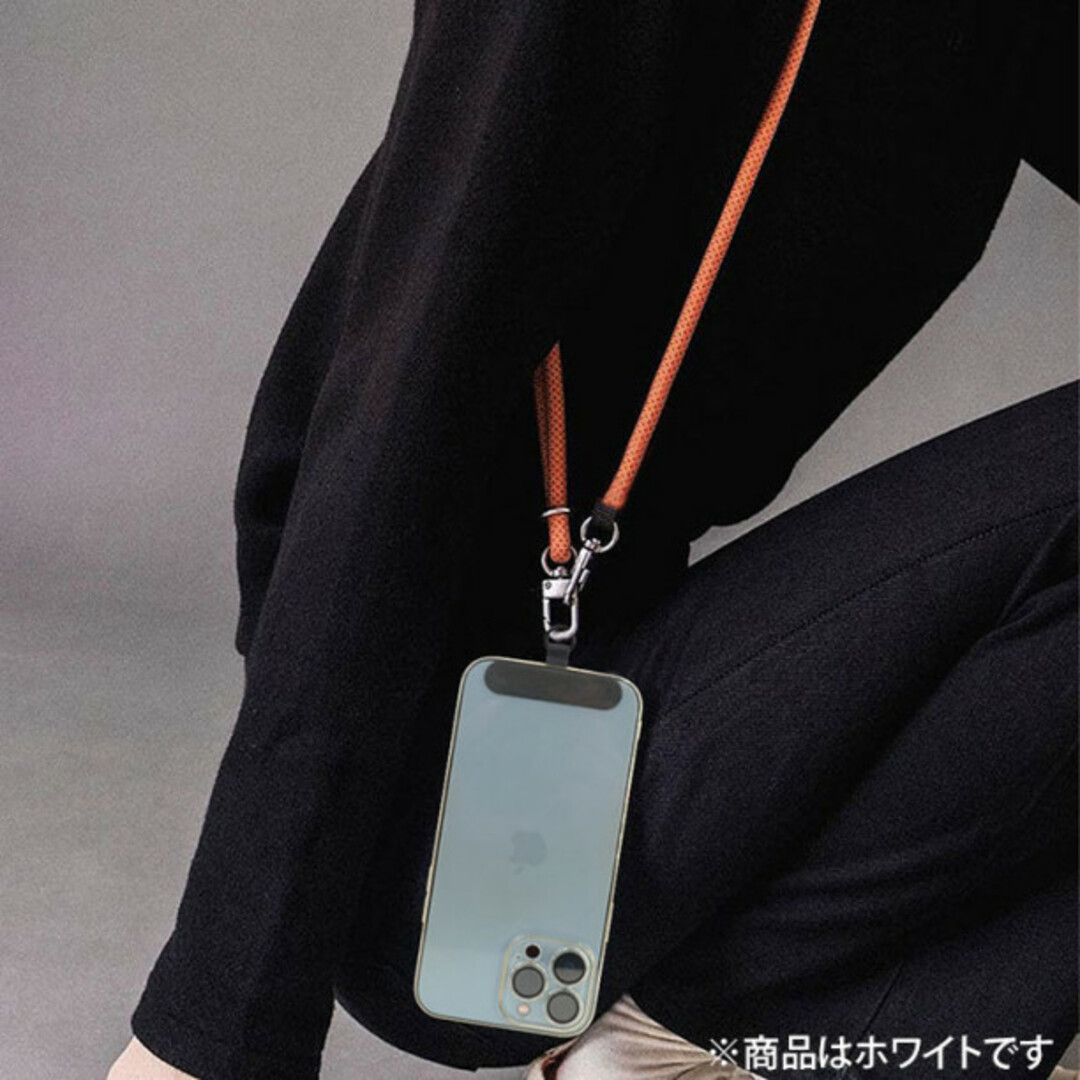 ホワイト スマホ ストラップ ホルダー ショルダーに付けられる 高強度 スマホ/家電/カメラのスマホアクセサリー(ストラップ/イヤホンジャック)の商品写真