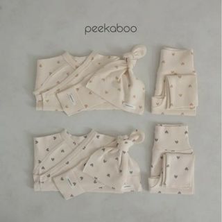 ピーカブー(PEEK-A-BOO)のpeekaboo ハート柄 退院着 グレー(セレモニードレス/スーツ)