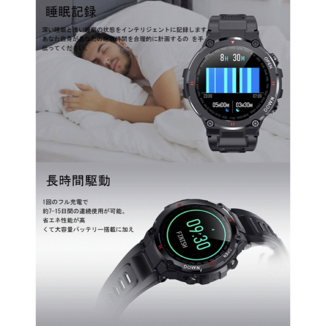 スマートウォッチ 通話機能付き 1.39インチ 軍用規格  270+文字盤 メンズの時計(腕時計(デジタル))の商品写真