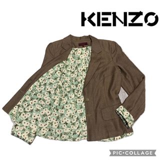 ケンゾー(KENZO)の【KENZO】レア ウール シルク テーラードジャケット 総裏 ヘリンボーン(テーラードジャケット)