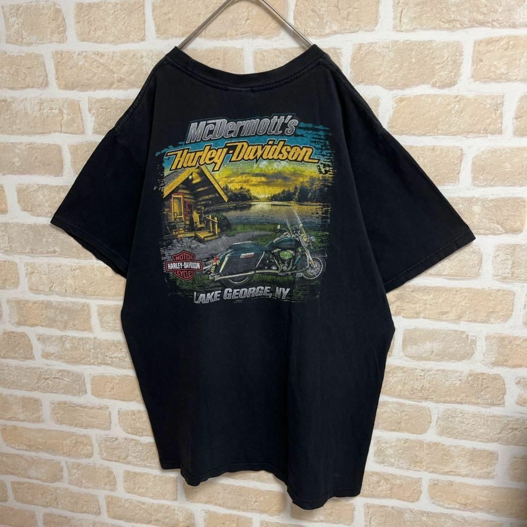 Harley Davidson(ハーレーダビッドソン)のHARLEY DAVIDSON Tシャツ 半袖 ブラック 両面プリント メンズのトップス(Tシャツ/カットソー(半袖/袖なし))の商品写真