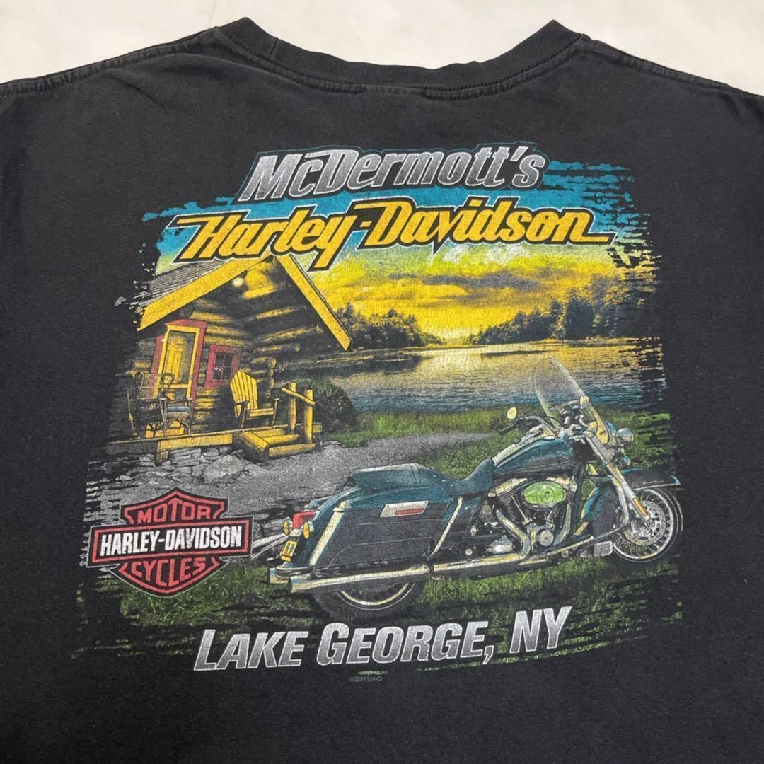 Harley Davidson(ハーレーダビッドソン)のHARLEY DAVIDSON Tシャツ 半袖 ブラック 両面プリント メンズのトップス(Tシャツ/カットソー(半袖/袖なし))の商品写真