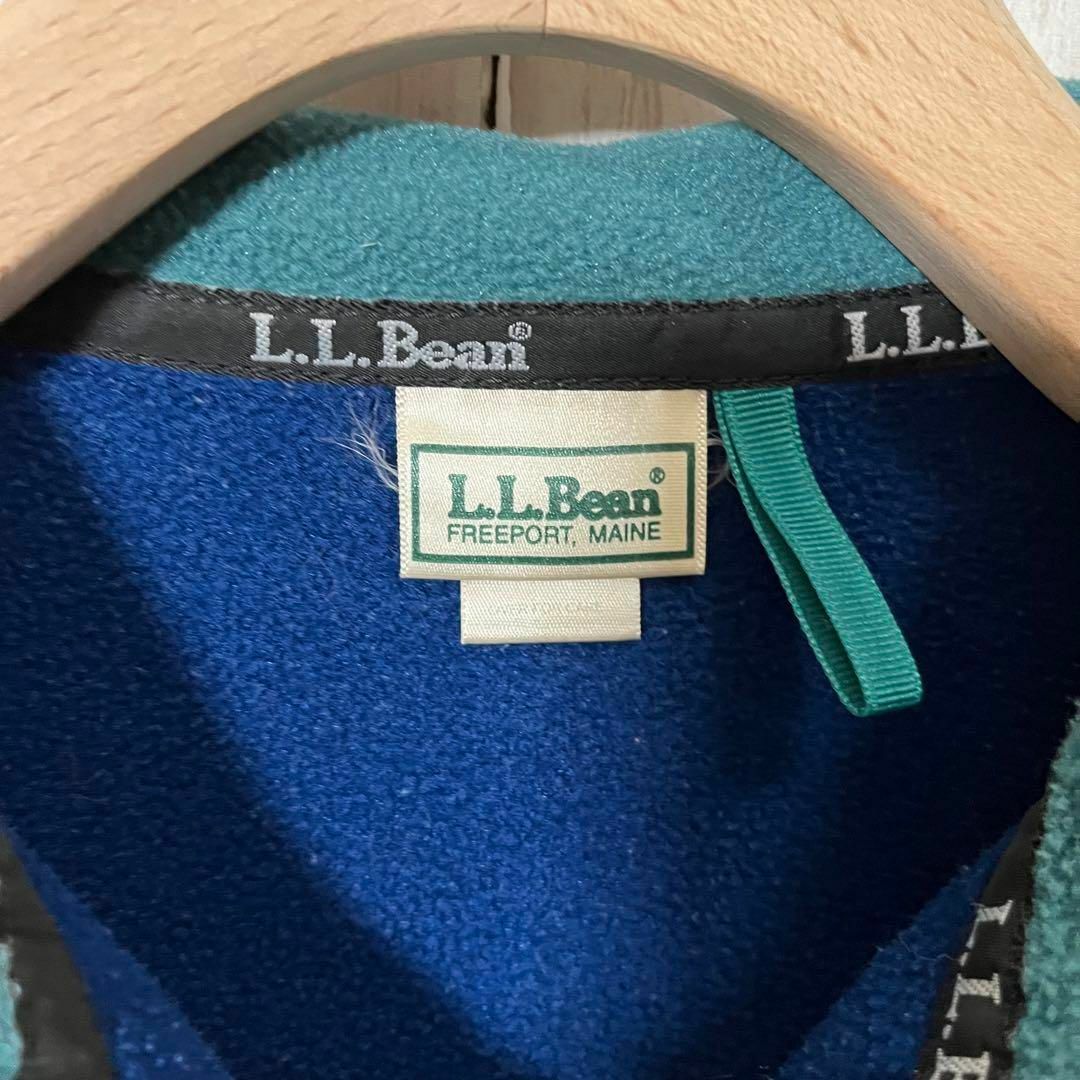 L.L.Bean(エルエルビーン)の80sヴィンテージ 古着L.L.Beanエルエルビーンハーフジップフリース　M青 レディースのジャケット/アウター(ブルゾン)の商品写真