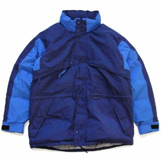 エディーバウアー(Eddie Bauer)の90s EddieBauerエディーバウアー ツートン GORE-TEXゴアテックス ナイロン ダウンジャケット 紺×青 L★オールド アウトドア 黒タグ(ダウンジャケット)