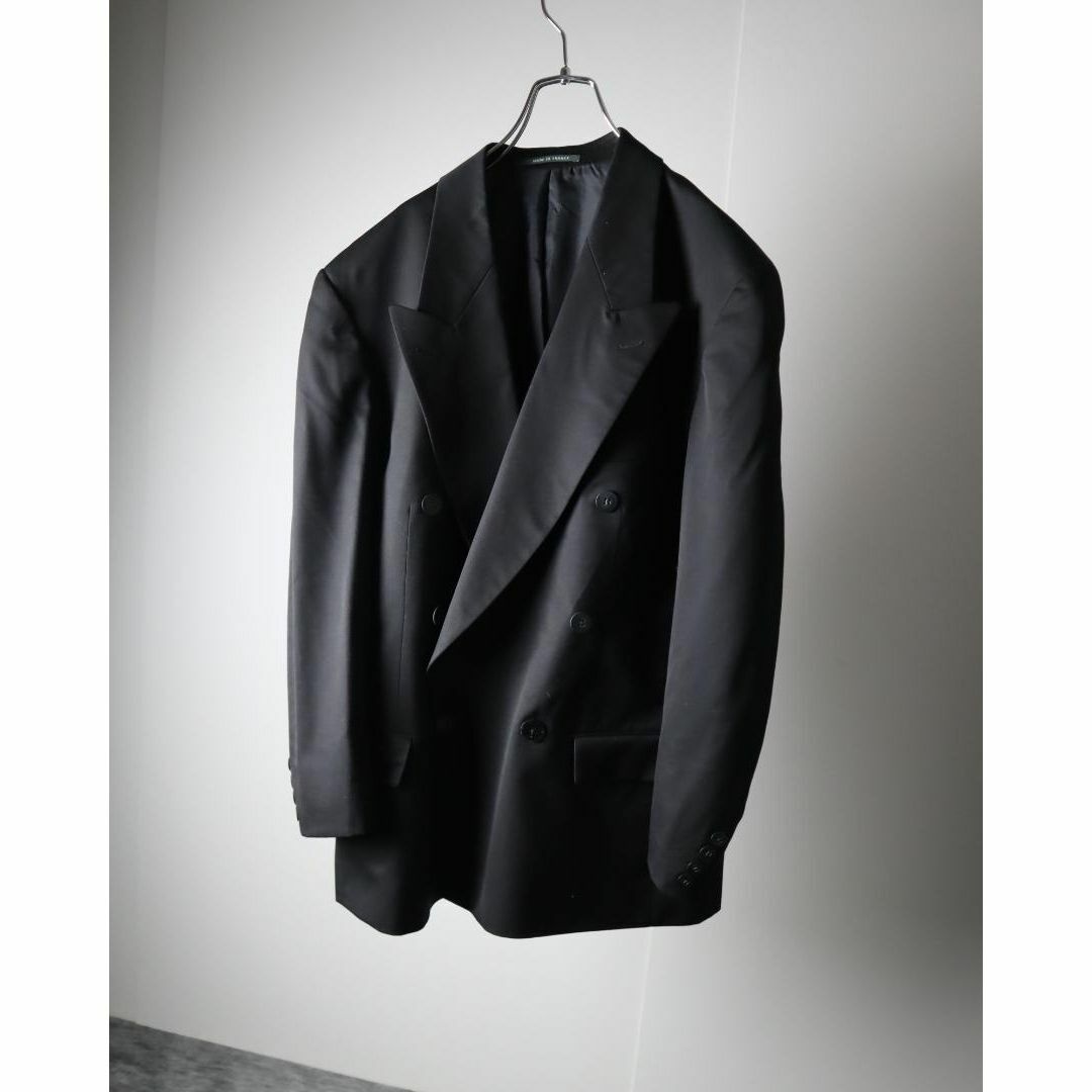 VINTAGE(ヴィンテージ)の【vintage】2ピースセットアップ ダブルブレスト 2タック 黒 フランス製 メンズのスーツ(セットアップ)の商品写真