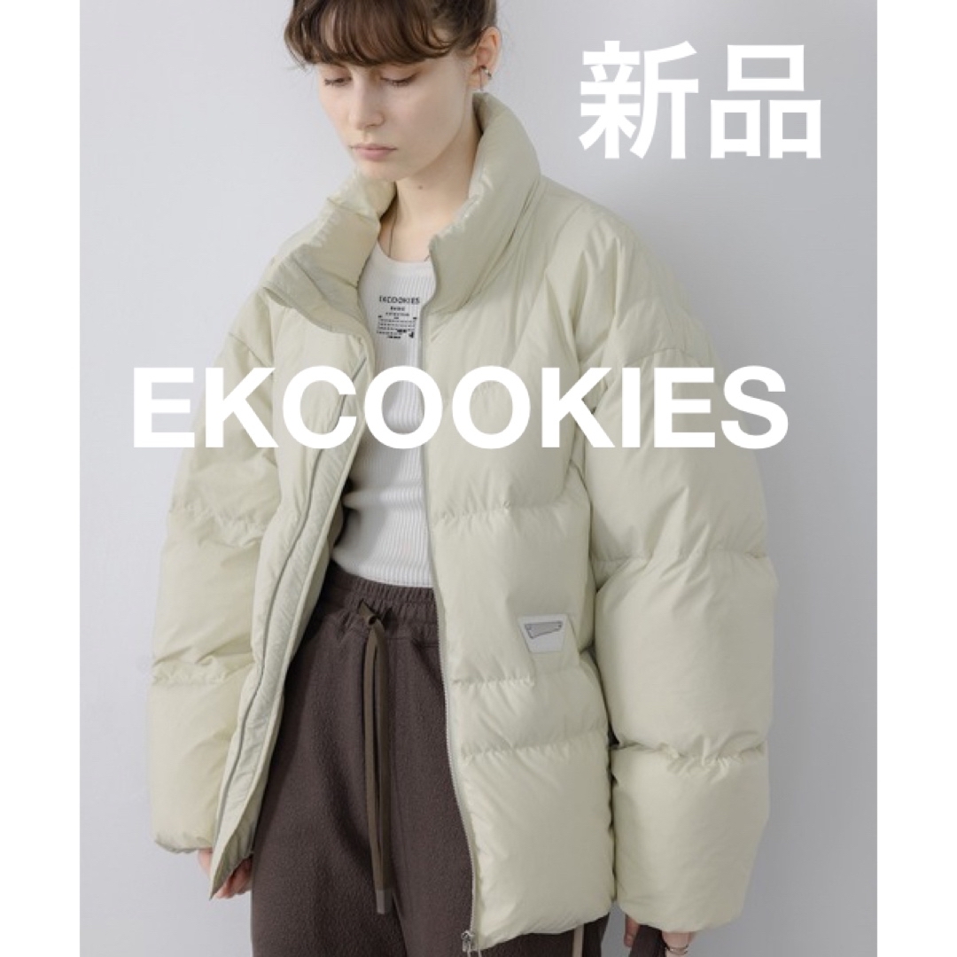 【新品】EKCOOKIES カラーボリュームダウンジャケット　クリーム