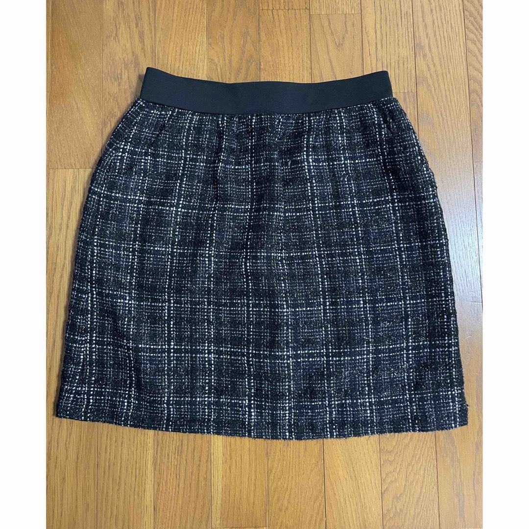 ツイード チェック ラメ スカート ミニスカート 台形スカート レディースのスカート(ミニスカート)の商品写真
