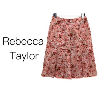 レベッカテイラー(Rebecca Taylor)のレベッカテイラー【美品】フラワープリント 総柄 ひざ丈 スカート(ひざ丈スカート)