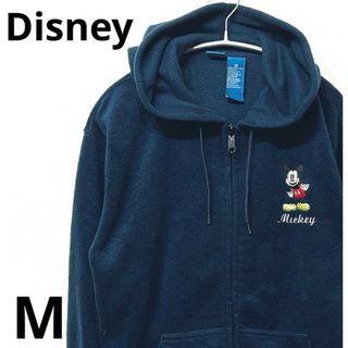 ディズニー(Disney)のDisney ディズニー フリース　ジップアップパーカー　刺繍ロゴ　Mサイズ(パーカー)