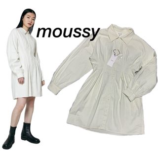 マウジー(moussy)の【未使用】moussy シャツワンピ ボリュームスリーブ アイボリー(シャツ/ブラウス(長袖/七分))