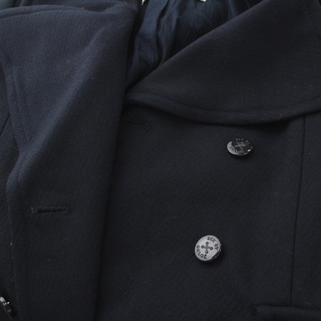 SEE BY CHLOE(シーバイクロエ)のシーバイクロエ Pコート ピーコート ショート ミドル 4 M 紺 ネイビー レディースのジャケット/アウター(ピーコート)の商品写真