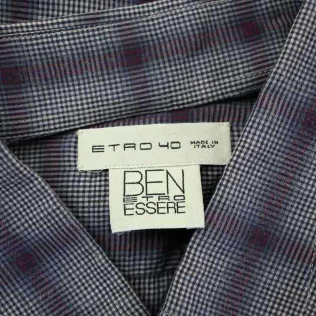 ETRO(エトロ)のエトロ BEN ESSERE カジュアルシャツ 長袖 チェック柄 40 L 紫 メンズのトップス(シャツ)の商品写真