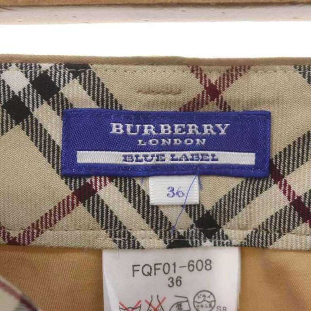 BURBERRY BLUE LABEL(バーバリーブルーレーベル)のBURBERRY BLUE LABEL センタープレスパンツ ノバチェック レディースのパンツ(その他)の商品写真