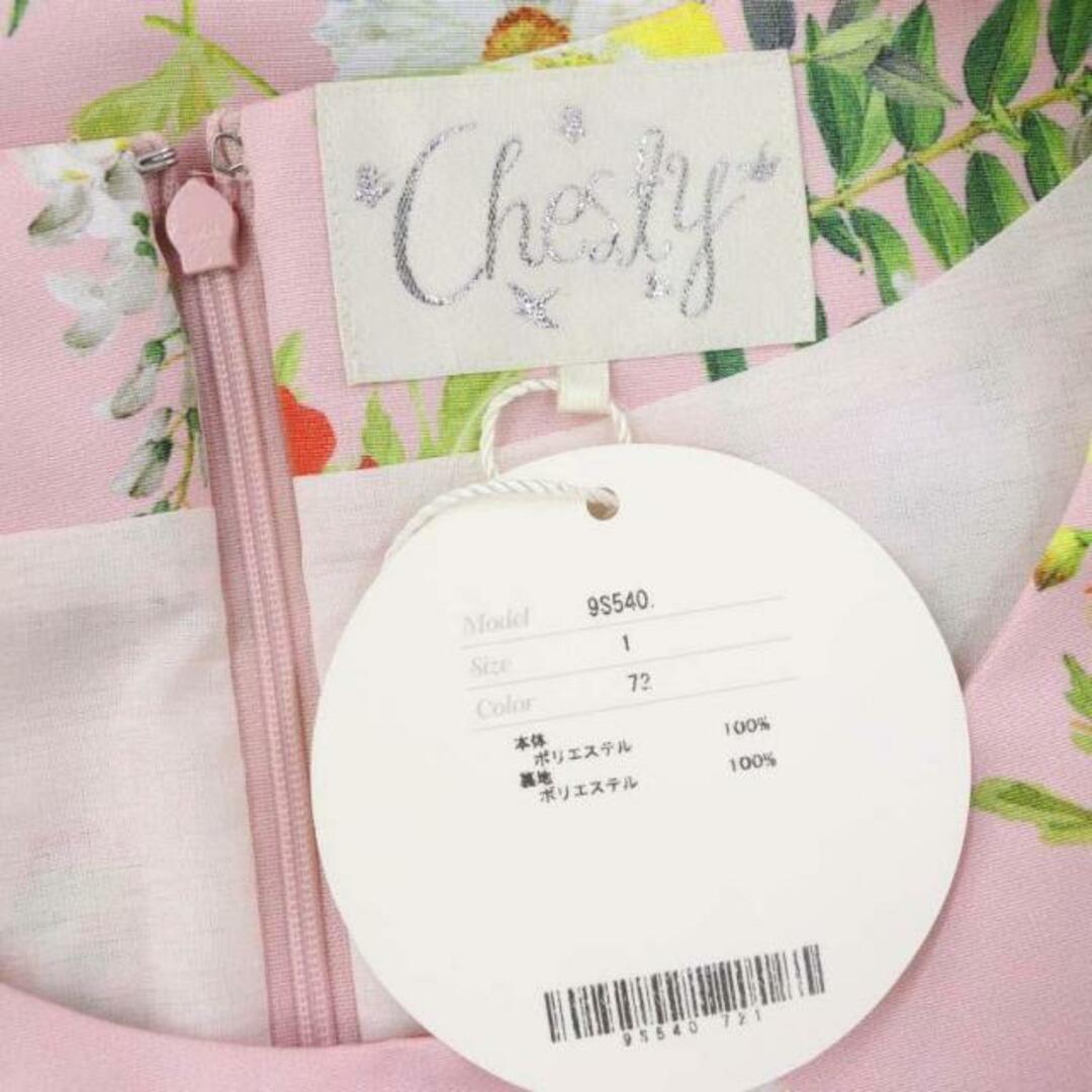 Chesty(チェスティ)のチェスティ 花柄 ノースリーブ ワンピース ひざ丈 1 ピンク マルチカラー レディースのワンピース(ひざ丈ワンピース)の商品写真