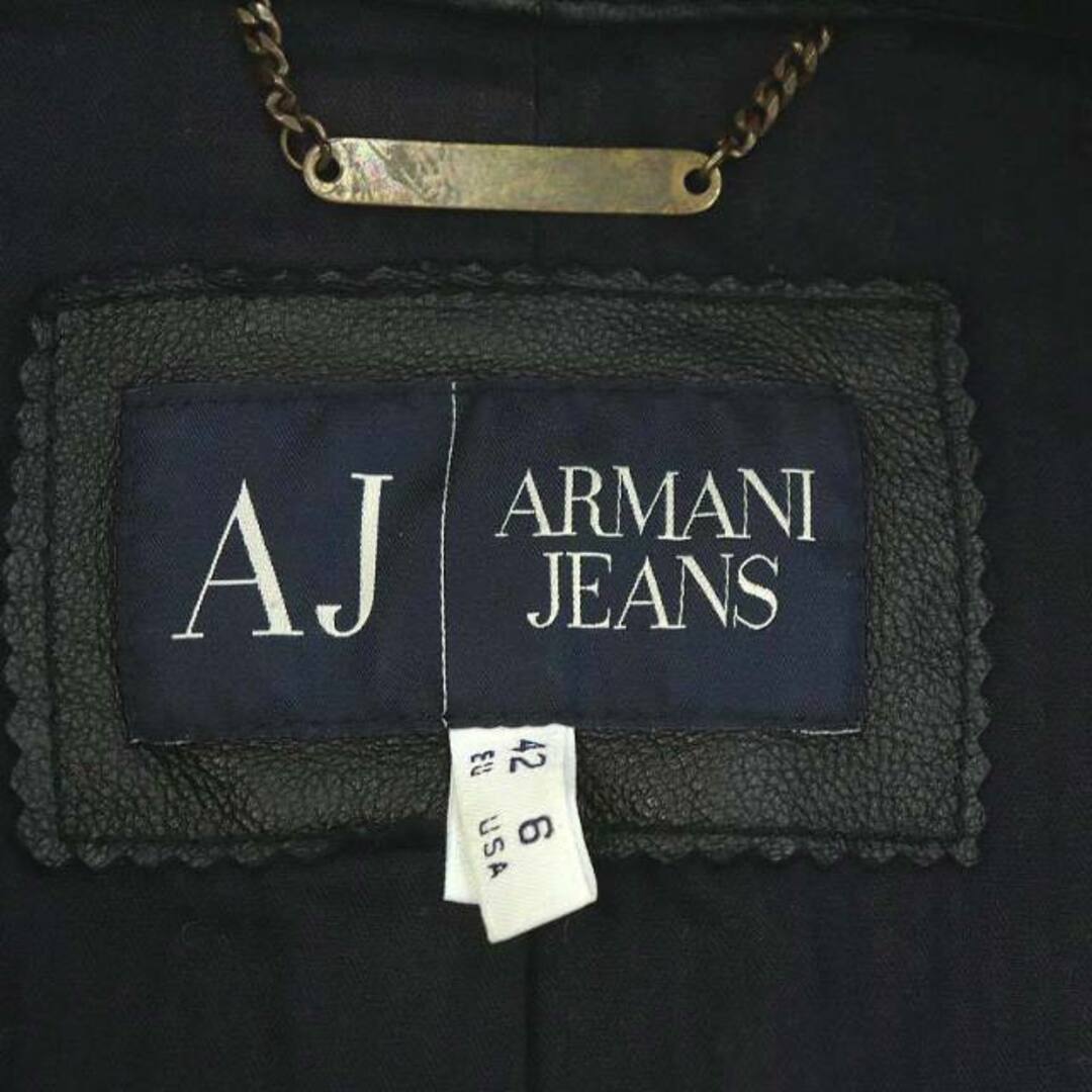 ARMANI JEANS(アルマーニジーンズ)のアルマーニ ジーンズ レザージャケット ライダース ラムレザー シープスキン レディースのジャケット/アウター(ライダースジャケット)の商品写真