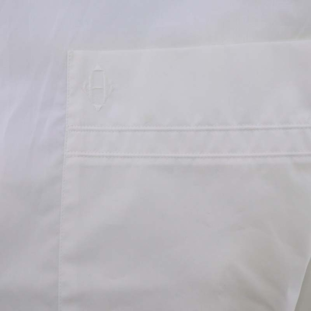 エルメス ワンポイント刺繍  2way 比翼ボタン シャツ 長袖 40 白