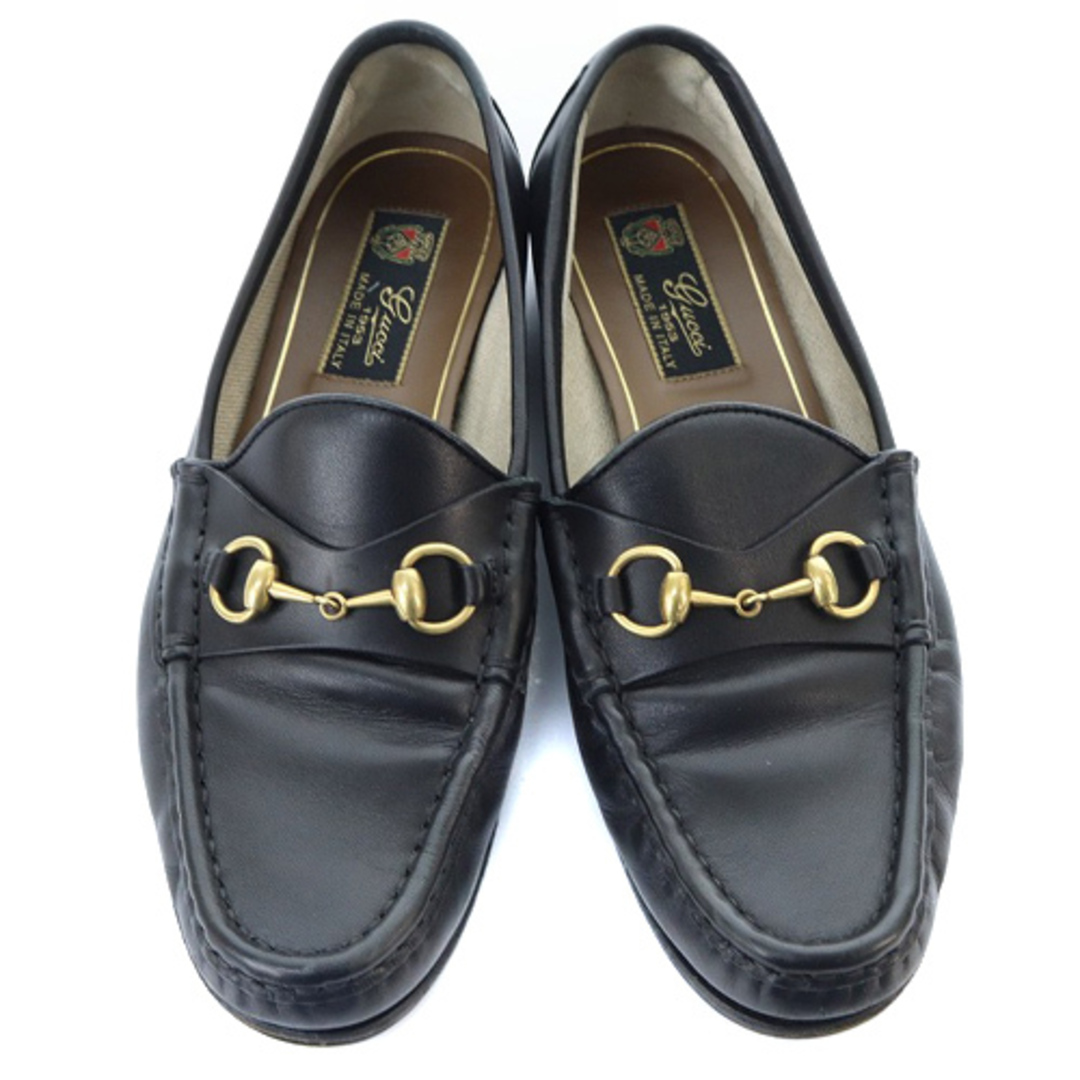 Gucci(グッチ)のグッチ  ホースビット ローファー レザー 37 24cm 黒 レディースの靴/シューズ(ローファー/革靴)の商品写真