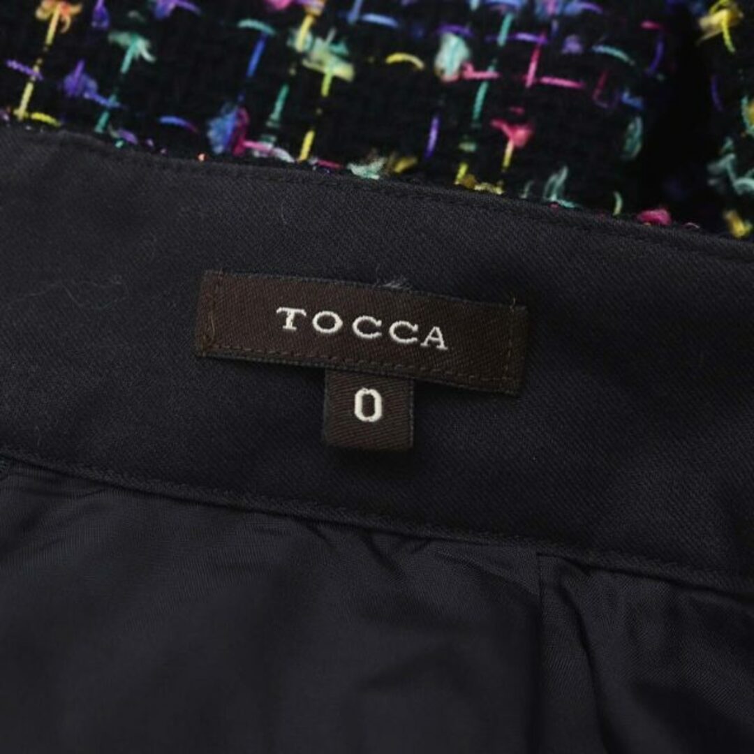 TOCCA(トッカ)のトッカ ツイード フレアスカート ウール混 ひざ丈 0 黒 マルチカラー レディースのスカート(ひざ丈スカート)の商品写真