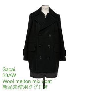 サカイ(sacai)のsacai 2023AW【新品未使用】Wool Melton Mix Coat(ピーコート)