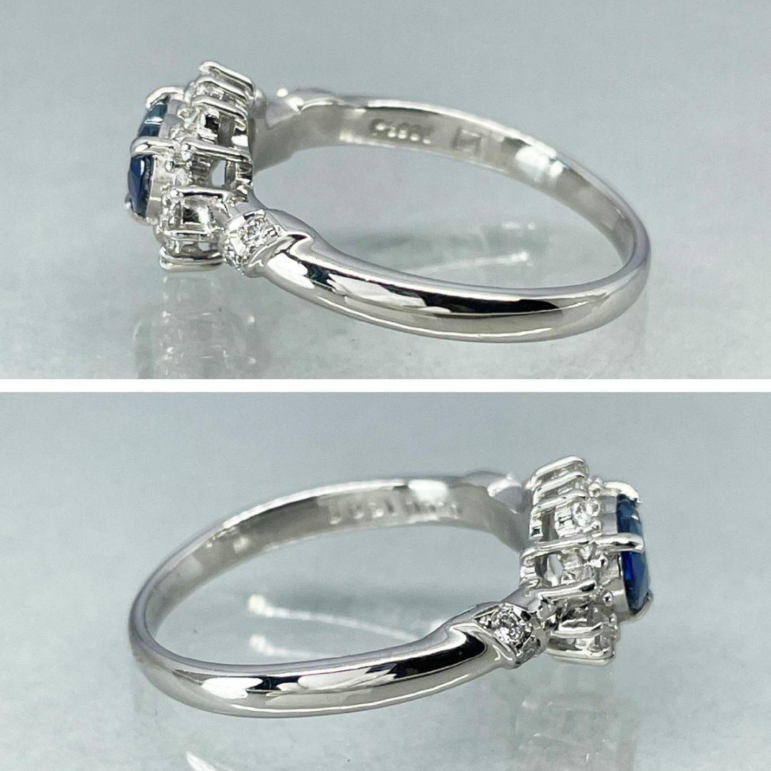 PT900 天然サファイア 0.61ct 天然ダイヤモンド 0.20ct リング レディースのアクセサリー(リング(指輪))の商品写真