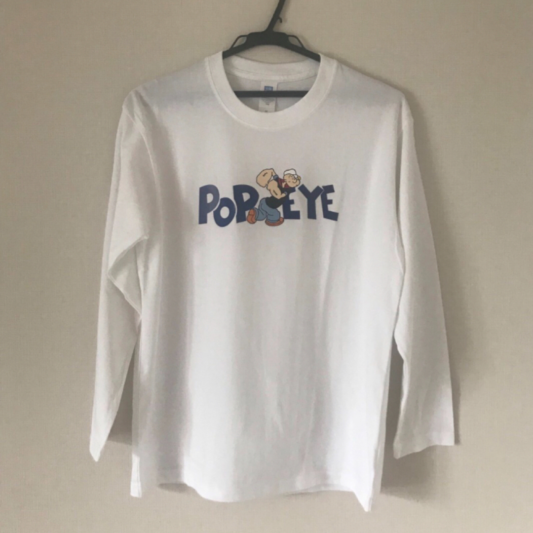 新品　ポパイ　ロンT ロングTシャツ　Mサイズ　白　ホワイト レディースのトップス(Tシャツ(長袖/七分))の商品写真