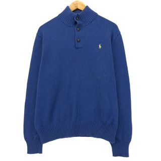 ラルフローレン(Ralph Lauren)の古着 ラルフローレン Ralph Lauren POLO RALPH LAUREN ハーフボタン コットンニットハーフボタンセーター メンズL /eaa415558(ニット/セーター)