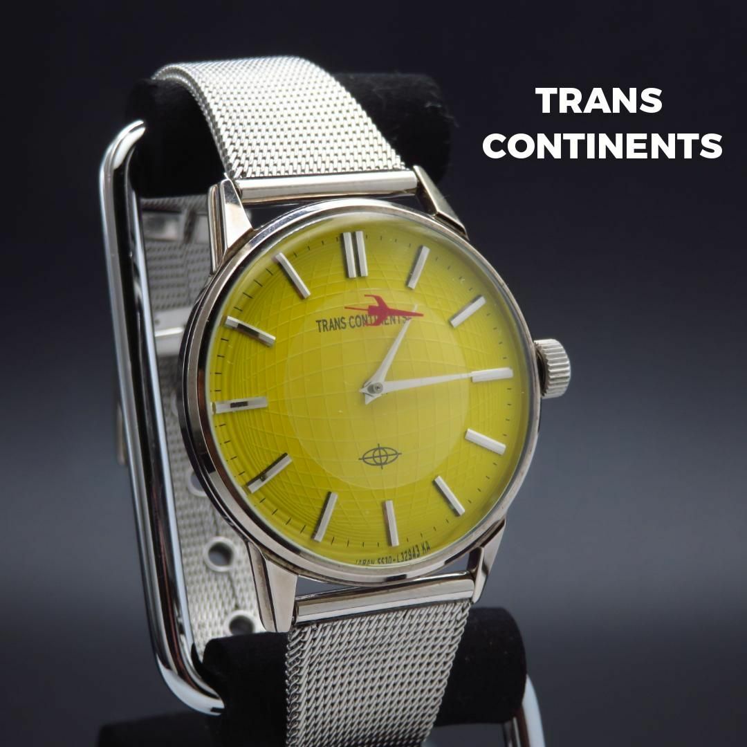 TRANS CONTINENTS - TRANS CONTINENTS 腕時計 イエロー 飛行機 TRANS CONTINENTS - TRANS CONTINENTS 腕時計 イエロー 飛行機