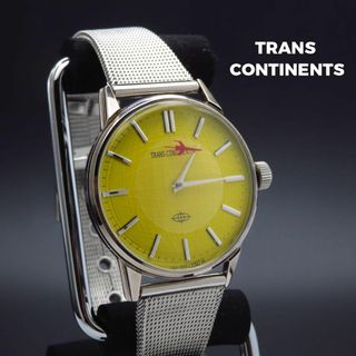 TRANS CONTINENTS - TRANS CONTINENTS 腕時計 イエロー 飛行機 TRANS CONTINENTS - TRANS CONTINENTS 腕時計 イエロー 飛行機