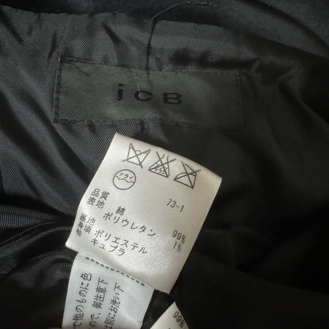 ICB(アイシービー)のiCB ベロアジャケット　黒　9号 レディースのジャケット/アウター(テーラードジャケット)の商品写真