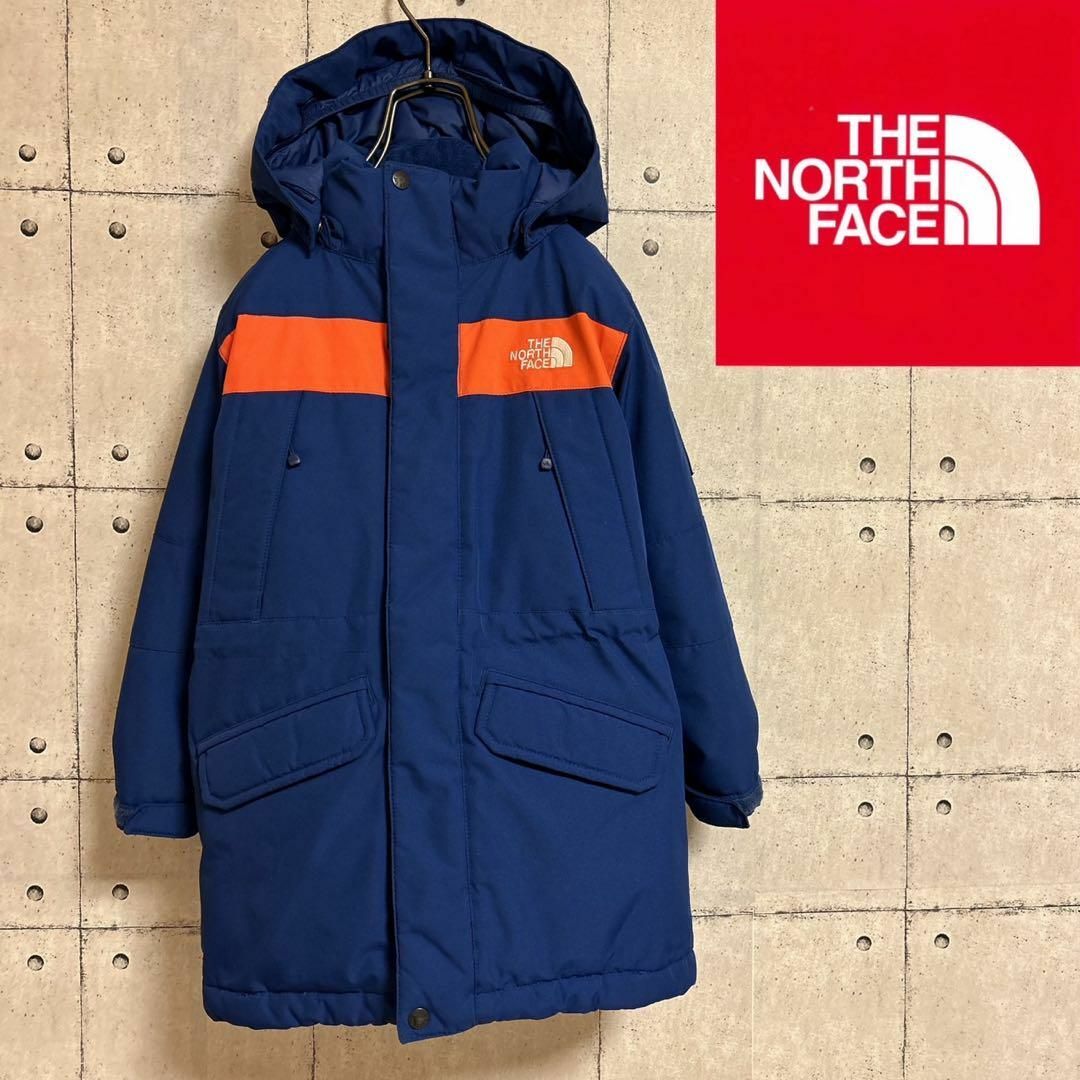 THE NORTH FACE(ザノースフェイス)の【美品】ノースフェイス　ダウンジャケット　ブルー　オレンジ　キッズ110 キッズ/ベビー/マタニティのキッズ服男の子用(90cm~)(コート)の商品写真