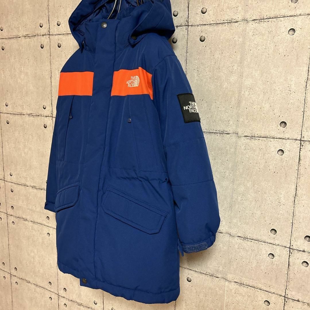 THE NORTH FACE(ザノースフェイス)の【美品】ノースフェイス　ダウンジャケット　ブルー　オレンジ　キッズ110 キッズ/ベビー/マタニティのキッズ服男の子用(90cm~)(コート)の商品写真