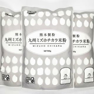 九州ミズホチカラ米粉 熊本製粉 2番 パン用 300g 3袋(米/穀物)