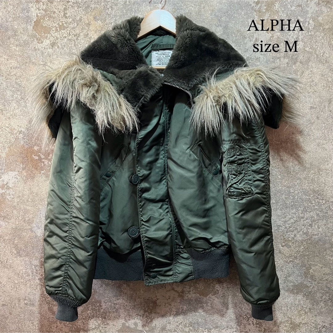 mamメンズ服80s 90s ALPHA USA製 N-2Bフライトジャケット黒 IDEAL