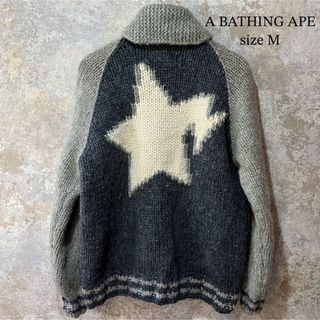 A BATHING APE - A BATHING APE アベイシングエイプ ジップアップ カウチンニット