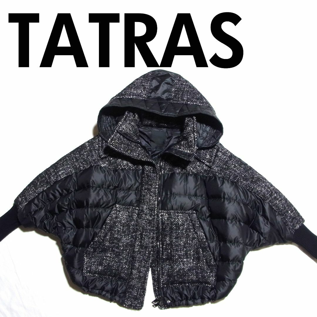 TATRAS - タトラス Rライン BREZ ポンチョ型 ツイード 切替 TATRAS - タトラス Rライン BREZ ポンチョ型 ツイード 切替