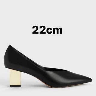 チャールズアンドキース(Charles and Keith)のcharles&keith メタリックブレードヒール パンプス(ハイヒール/パンプス)