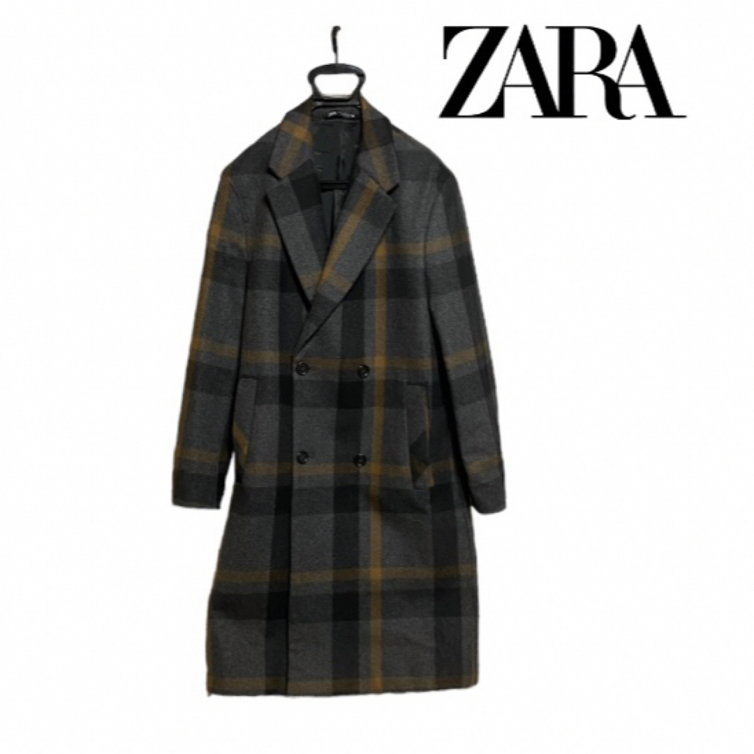 ZARA(ザラ)の【ZARA×MANTECO】ダブルチェスターコート メンズのジャケット/アウター(チェスターコート)の商品写真