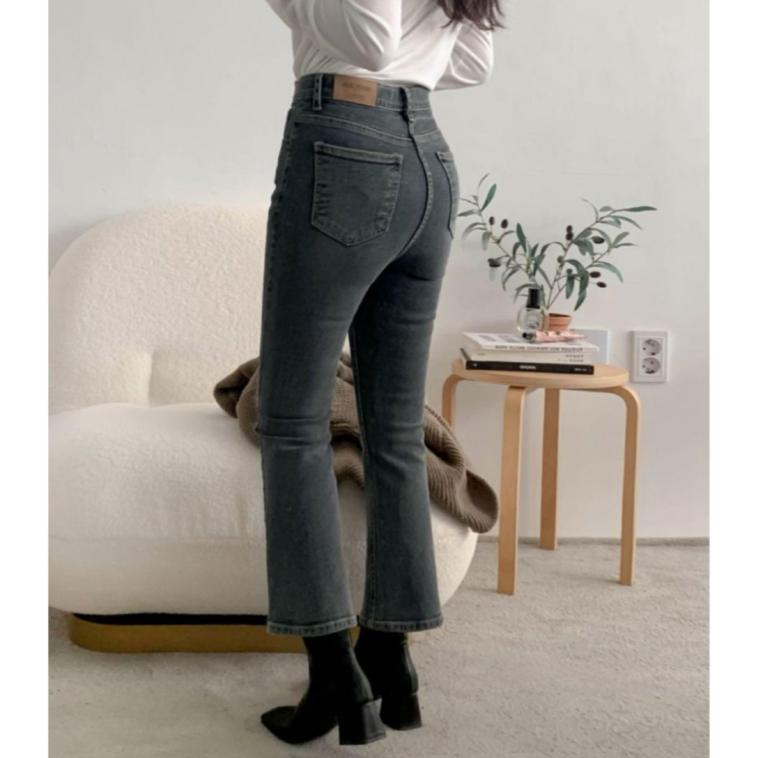GRL(グレイル)のawab ウエストゴムブーツカットデニムパンツ　ダークアッシュ　裏起毛 メンズのパンツ(デニム/ジーンズ)の商品写真