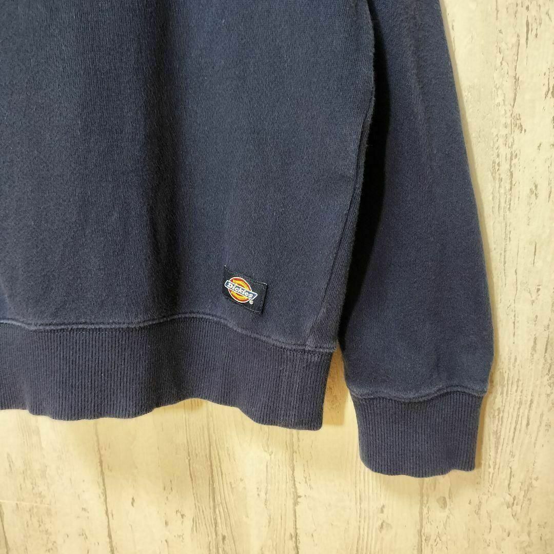 Dickies(ディッキーズ)のdickies　ハーフジップ　パーカー　フタ付きポケット　刺繍ロゴ　古着　紺 メンズのトップス(パーカー)の商品写真